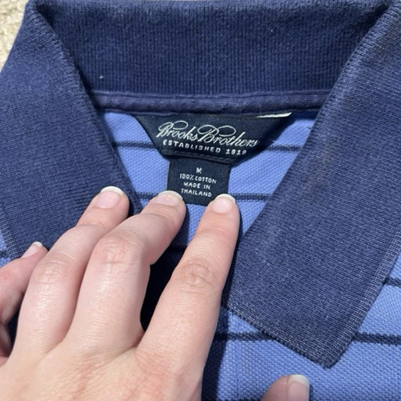 Brooks Brothers Performance Polo Shirt Striped Multicolor Slim Fit Size Medium - Picture 4 of 12